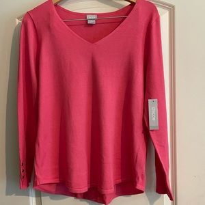 CHICOS NWT French Rose Lightweight Sweater